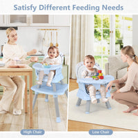 INFANS 8 in 1 Baby High Chair, Convertible Highchair for Babies and Toddlers, Infant Dining Booster Seat, Kids Stool Table Chair Set