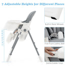 INFANS Foldable High Chair for Babies & Toddlers with Multiple Adjustable Backrest, Footrest and Seat Height