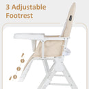 INFANS Baby High Chair, Quick Folding Portable Highchair for Babies and Toddlers with Adjustable Footrest Removable Dishwasher Tray PU Seat
