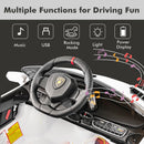 INFANS 2 Seater Kids Ride on Car, 12V 4WD Licensed Lamborghini Veneno Powered Electric Vehicle with Rocking Mode, Remote Control