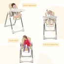 INFANS High Chair for Babies and Toddlers, Foldable Highchair with 7 Different Heights 4 Reclining Backrest Seat