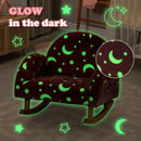 INFANS Kids Sofa with Glow in The Dark, Toddler Rocking Chair, Upholstered Comfy Foam Children Chair for Kindergarten Playroom