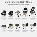 INFANS 9 in 1 High Chair, Convertible Baby Highchair, Table and Chair Set Building Block Infant Dining Booster Seat