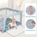 INFANS Baby Playpen, 50’’x50’’ Foldable Large Baby Playard, Indoor Outdoor Kids Activity Center Baby Fence