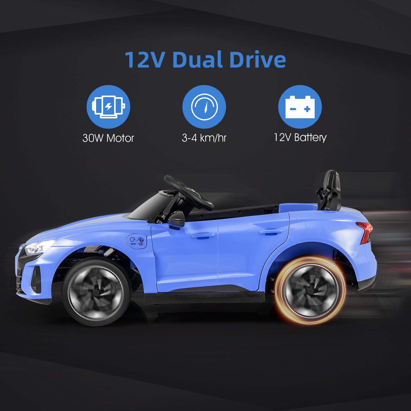 INFANS 12V Kids Ride on Car, Licensed Audi RS e-tron GT Electric Vehicle, Toddlers Battery Powered Toy