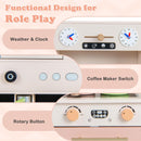 INFANS Kids Kitchen Playset Cooking Toy Kitchen Set with Coffee Machine Stove Removable Sink Microwave Storage Cabinet