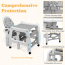 INFANS 5 in 1 Baby High Chair, Convertible Toddler Table Chair Set, Rocking Chair, Multi-Function Seat with Lockable Universal Wheels