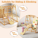 INFANS 8 in 1 Climbing Toys for Toddlers, Kids Wood Montessori Climber Playset, Indoor Playground Jungle Gym