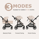 INFANS 2 in 1 Baby Stroller, High Landscape Infant Stroller, Foldable Pushchair