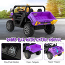 INFANS 2 Seater Ride on UTV, 12V Kids Electric Vehicle Dump Truck, Toddlers Battery Powered Car with Music