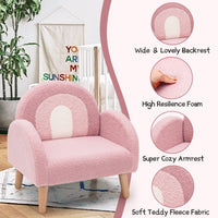 INFANS Kids Sofa, Toddler Armchair with Solid Wooden Frame Anti-Tipping Design Plush Fabric, Upholstered Children Chair