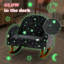 INFANS Kids Sofa with Glow in The Dark, Toddler Rocking Chair, Upholstered Comfy Foam Children Chair for Kindergarten Playroom