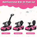 INFANS 3 in 1 Ride on Push Car, Licensed Lamborghini Baby Stroller Sliding Walking Car with Push Handle
