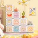 INFANS Children Wardrobe, Kid Closet Portable Baby Dresser Cute for Kids Bedroom Nursery Armoire with Doors