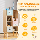 INFANS Kids Bookcase Toy Storage Organizer, Children Storage Cabinet with 3 Slide Drawers and 4 Cubes INFANS