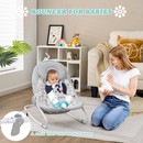 INFANS 2 in 1 Baby Swing and Bouncer for Infants, Portable Newborn Rocker with 5 Speed Sway Music Timing 2 Toys Remote Control, Easy Fold, Compact Electric Baby Swing for 0-6 Months Boy Girl INFANS