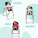 INFANS High Chair for Babies and Toddlers, Foldable Highchair with 7 Different Heights 4 Reclining Backrest Seat 3 Setting Footrest INFANS