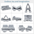 INFANS Modular Kids Play Couch, 6 PCS Toddler Creative Sectional Fort Building Sofa for Playroom, Bedroom