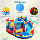 INFANS Inflatable Water Slides, Nautical Themed Bouncy House with Splash Pool,  Water Gun, Outdoor Jumping Castle (with Air Blower)