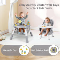 INFANS 9 in 1 High Chair, Convertible Baby Highchair, Table and Chair Set Building Block Infant Dining Booster Seat