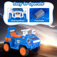 INFANS Ride on Car, 6V Electric Toy for Kids with Radar, Rocket, MP3, USB, Horn, 4-Wheeler Battery Powered Quad Gift for Toddlers