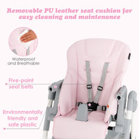 INFANS Foldable High Chair for Babies & Toddlers with Multiple Adjustable Backrest, Footrest and Seat Height