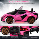 INFANS 12V Licensed Lamborghini Sian Kids Ride on Car with Parent Remote Control, Electric Toy Roadster Carbon Fiber Textured