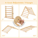 INFANS Pikler Triangle Set 7 in 1 Climbing Toys for Toddlers Foldable Baby Wood Montessori Jungle Gym