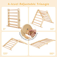 INFANS Pikler Triangle Set 7 in 1 Climbing Toys for Toddlers Foldable Baby Wood Montessori Jungle Gym