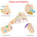 INFANS  Toddlers Triangle Climber, 3 in 1 Montessori Kids Wood Climbing Toy with Ramp, Ladder, Slide
