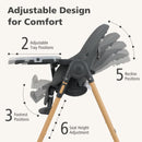 INFANS Baby High Chair, High Chairs for Babies & Toddlers with Adjustable Height, Easy to Clean Convertible Quick Folding
