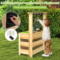 INFANS Outdoor Play Kitchen with Acrylic Drawing Board Blackboard