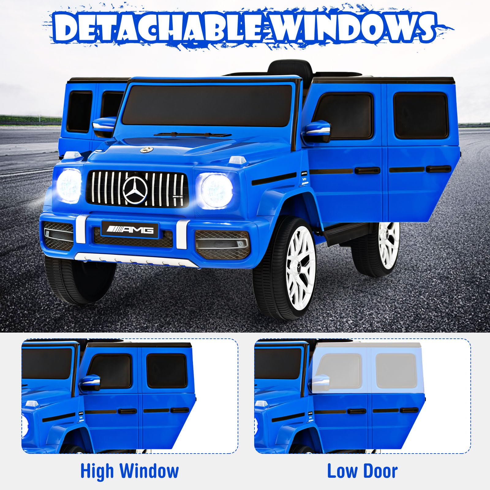 INFANS Licensed Mercedes Benz G63 Kids Ride on Car, 12V Electric Vehicle, Battery Powered for Children Boy Girl