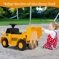 INFANS Licensed Caterpillar Ride on Dump Truck, 6V Cat Construction Car Electric Vehicle with Adjustable Dump Bed