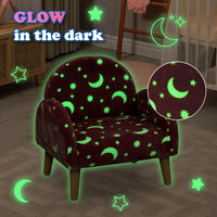 INFANS Kids Sofa with Glow in The Dark, Toddler Armchair Couch, Upholstered Comfy Foam Children Chair for Kindergarten Playroom