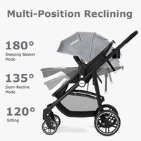 INFANS 2 in 1 Baby Stroller, High Landscape Infant Stroller, Foldable Pushchair