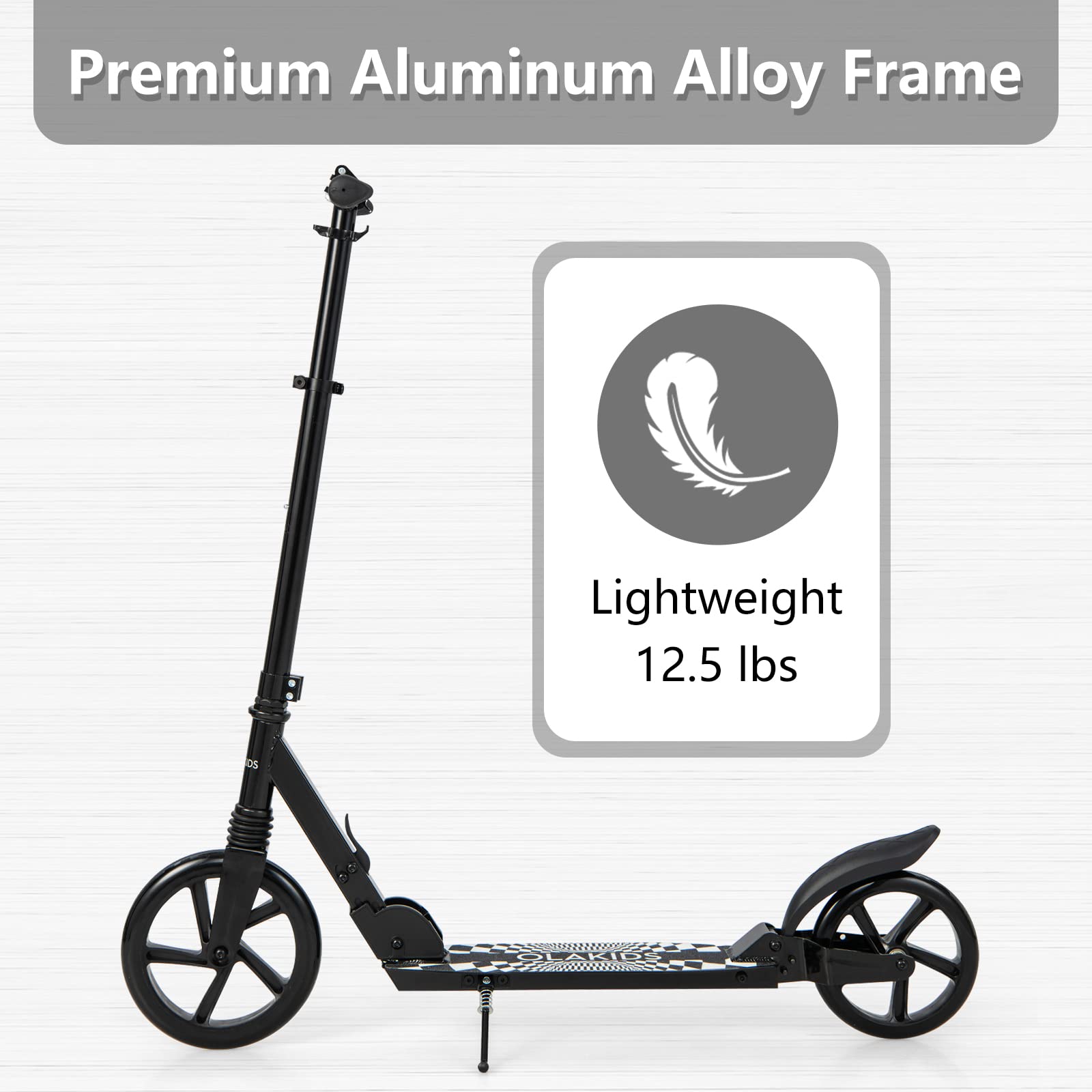 INFANS Kick Scooter for Adults Teens, Big Wheels Foldable Scooter  Ages 10+ Kids Youth