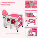 INFANS 5 in 1 Baby High Chair, Convertible Toddler Table Chair Set, Rocking Chair, Multi-Function Seat with Lockable Universal Wheels