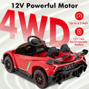 INFANS 2 Seater Kids Ride on Car, 12V 4WD Licensed Lamborghini Veneno Powered Electric Vehicle with Rocking Mode, Remote Control