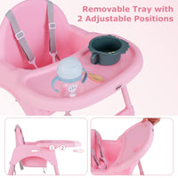 INFANS 4 in 1 Baby High Chair, Convertible Highchair for Babies and Toddlers, Infant Feeding Highchairs with Removable Tray Adjustable Footrest