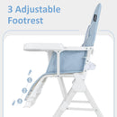 INFANS Baby High Chair, Quick Folding Portable Highchair for Babies and Toddlers with Adjustable Footrest Removable Dishwasher Tray PU Seat