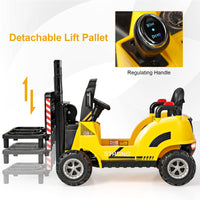 INFANS Ride on Forklift, 12V Kids Electric Vehicle Construction Truck with Liftable Fork and Pallet, Toddlers Battery Powered Car