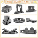 INFANS Mondular Kids Play Couch, 8PCS Toddler Sectional Sofa Building Fort for Bedroom, Imaginative Convertible Floor Cushion