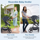 INFANS 2 in 1 Baby Stroller, Convertible Stroller, Foldable High Landscape Shock Absorption with Reversible Seat