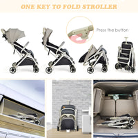 INFANS Lightweight Baby Stroller for 0-36 Month, Compact Stroller with One-Hand Fold, Travel Stroller for Airplane