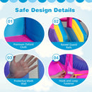 INFANS Inflatable Bounce House, Kids Pink Jumping Castle with Slide, Ball Pit, Climbing Wall, Basketball Rim