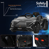 INFANS 12V Licensed Lamborghini Sian Kids Ride on Car with Parent Remote Control, Electric Toy Roadster Carbon Fiber Textured