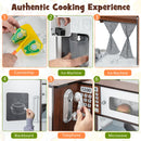 INFANS Corner Kids Kitchen Playset, Ultimate Wooden Pretend Cooking Toy Set with Real Running Water