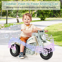 INFANS Ride on Push Car, Foot-to-Floor Sliding Car for Toddlers Kids Motorcycle with Bubble Maker, 3 Wheels Ride on Toys