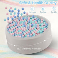 INFANS Foam Ball Pit for Toddlers with 200 Balls, 36"x 12" Large Round Ball Pool Playpen with Soft Memory Sponge Pad, BPA Free